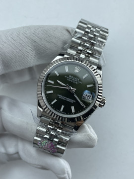 (준비완료/특급배송)NO.3657/QP공장 롤렉스 데이저스트 31mm 여성용 시계 그린 바인덱스 다이얼 플루티드 베젤 쥬빌레 밴드